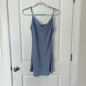 Urban Outfitters Small Light Blue Cowl Neck Mini Spaghetti Strap Slip Dress